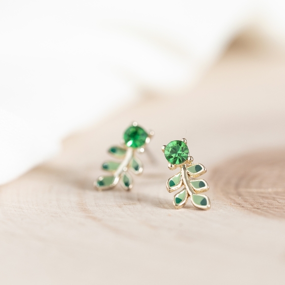 Petite Foliage Earring Studs - Only 1 left! - Picture 2 of 5